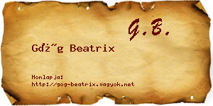 Góg Beatrix névjegykártya
